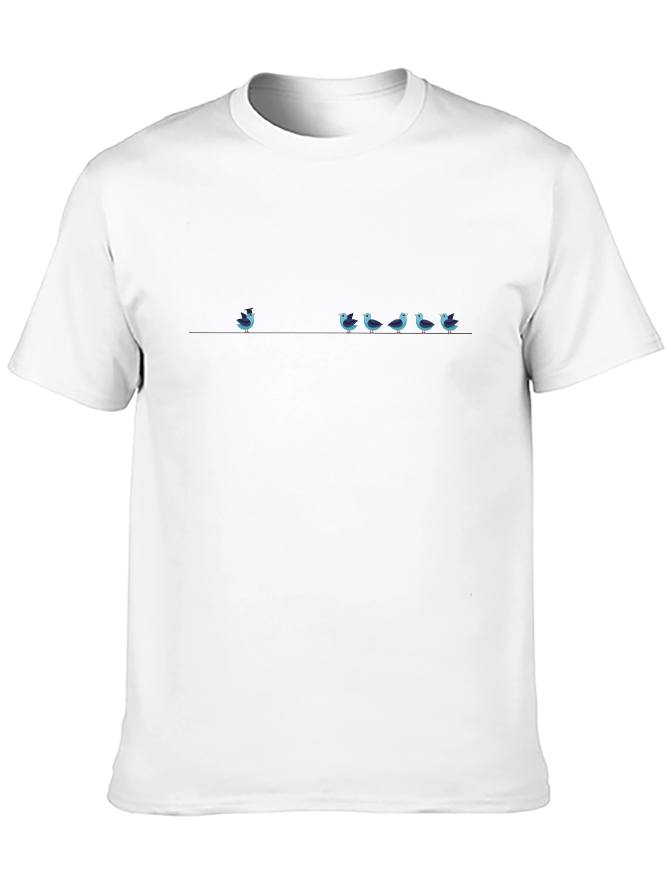 Unique Bird on a Wire Graphic Tee - Black