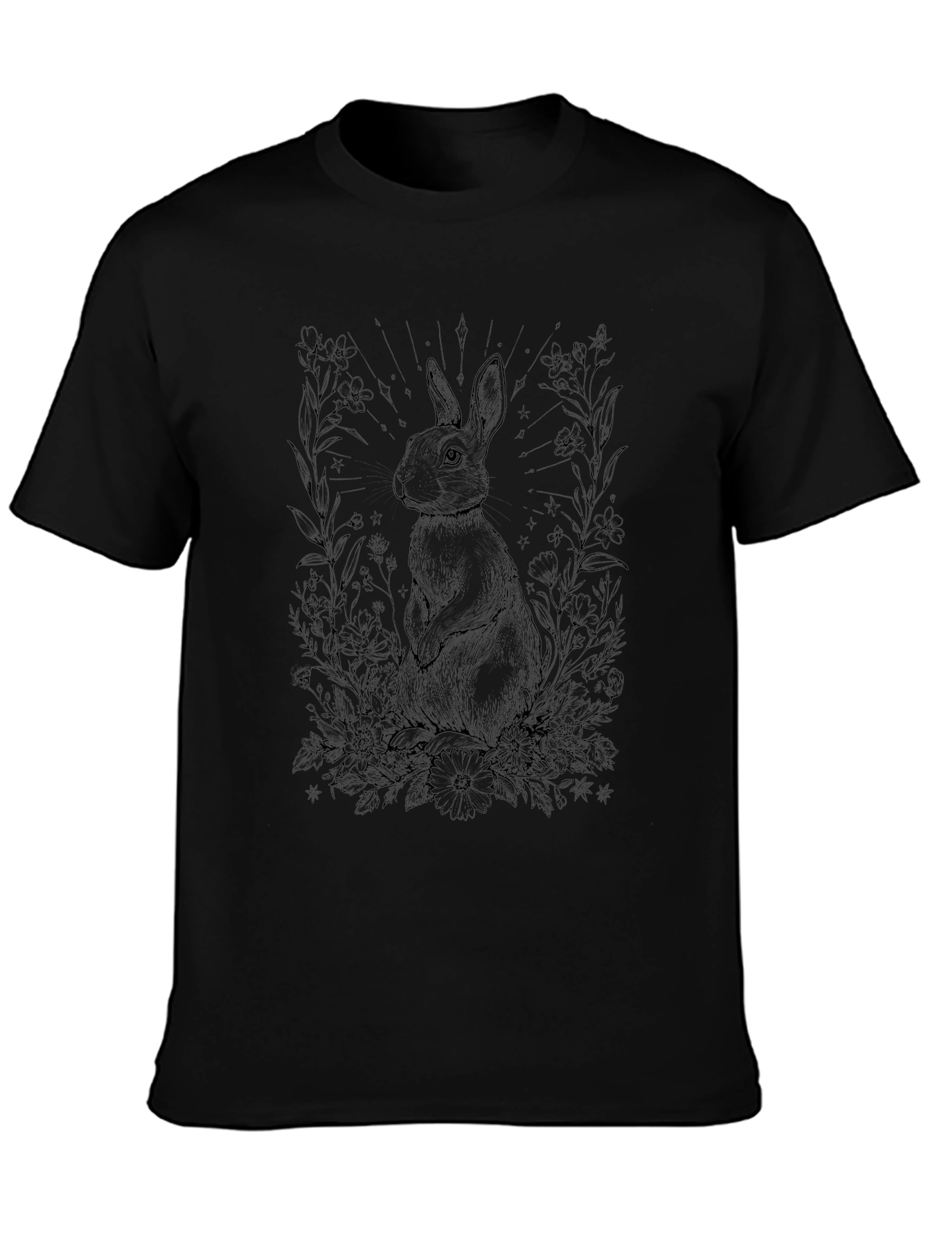 Rabbit Floral T-Shirt - Nature Inspired Graphic Tee
