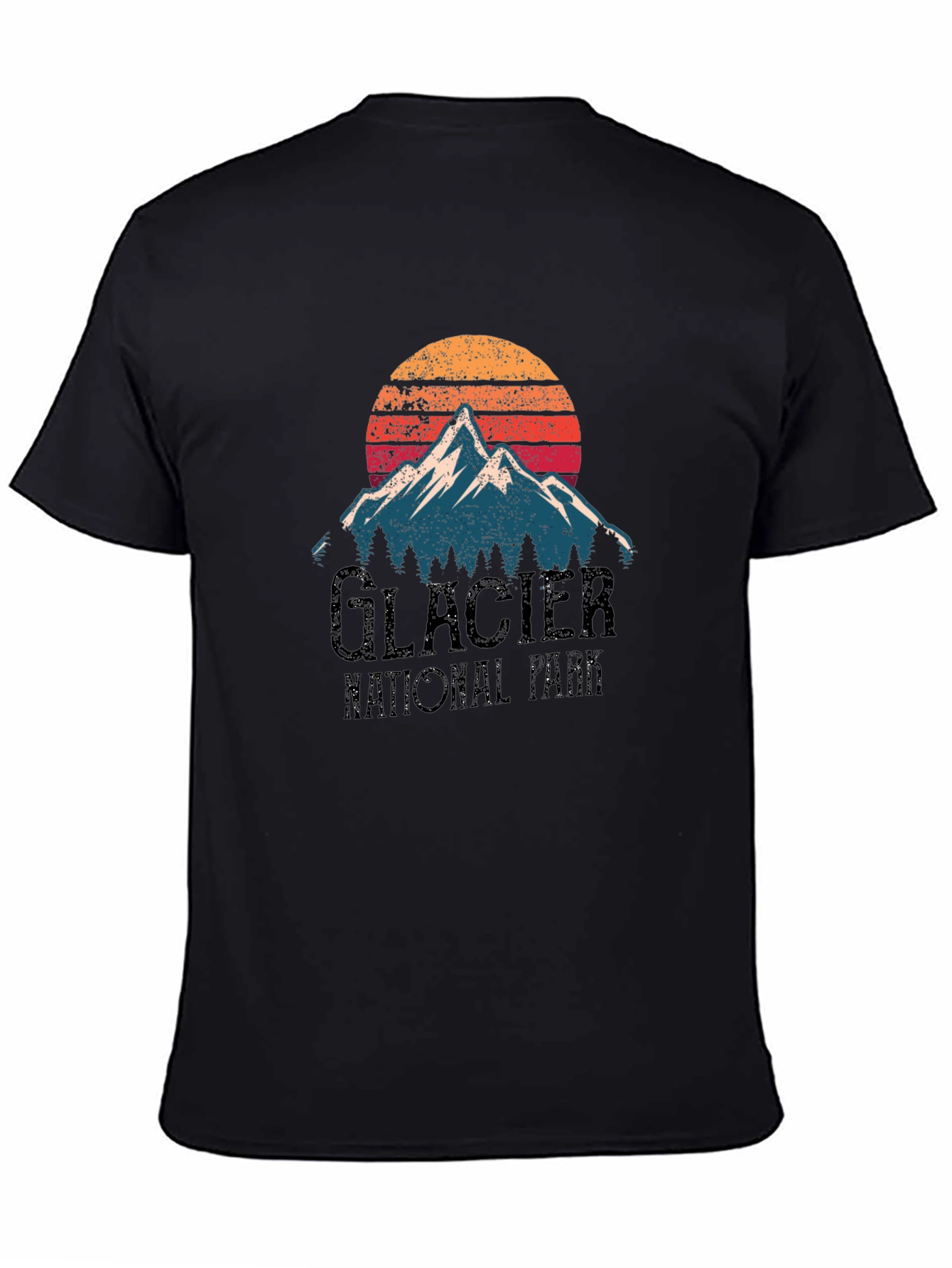Glacier National Park Graphic Tee - Mountain Sunset Design