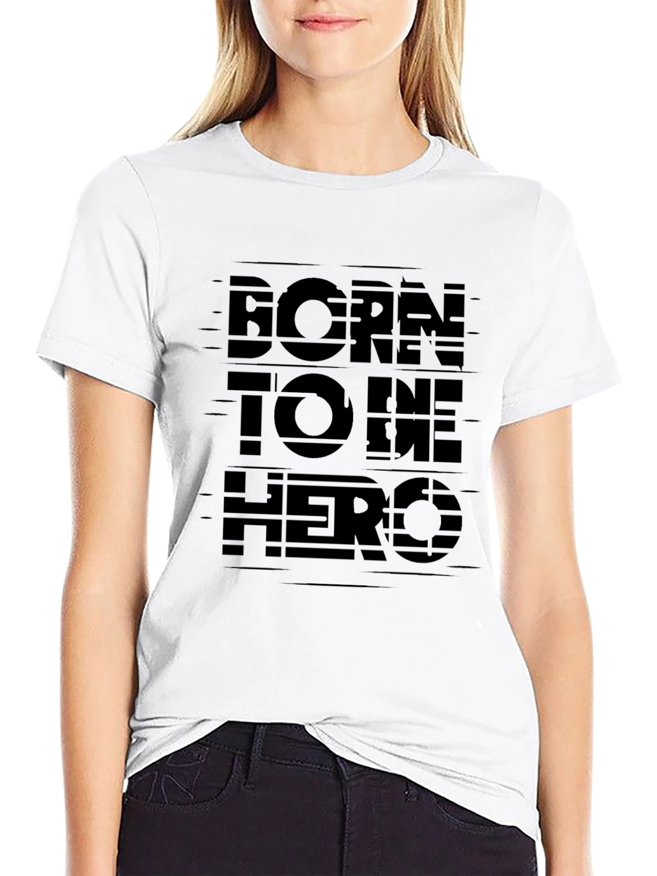 Born To Be Hero Black Graphic Tee