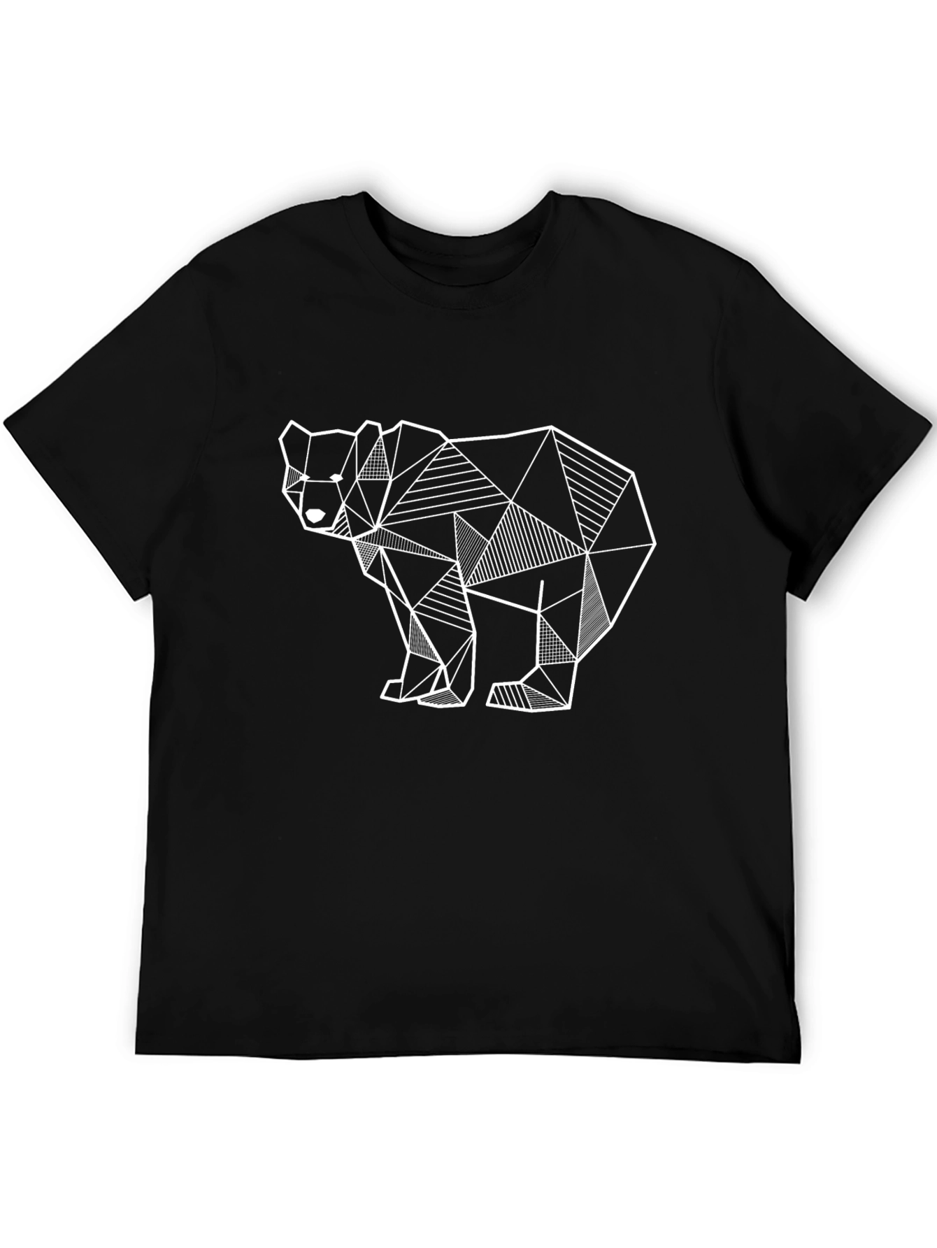 Geometric Bear Graphic Tee - Modern Animal Print Shirt