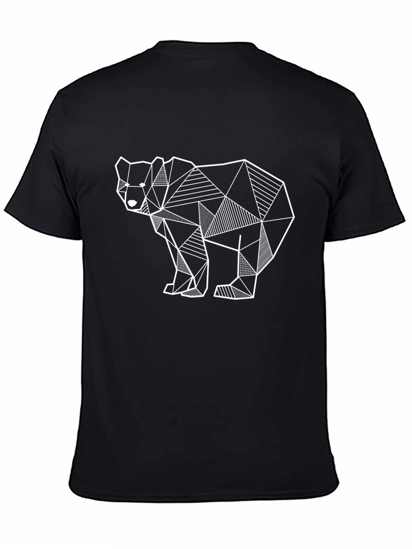 Geometric Bear Graphic Tee - Modern Animal Print Shirt