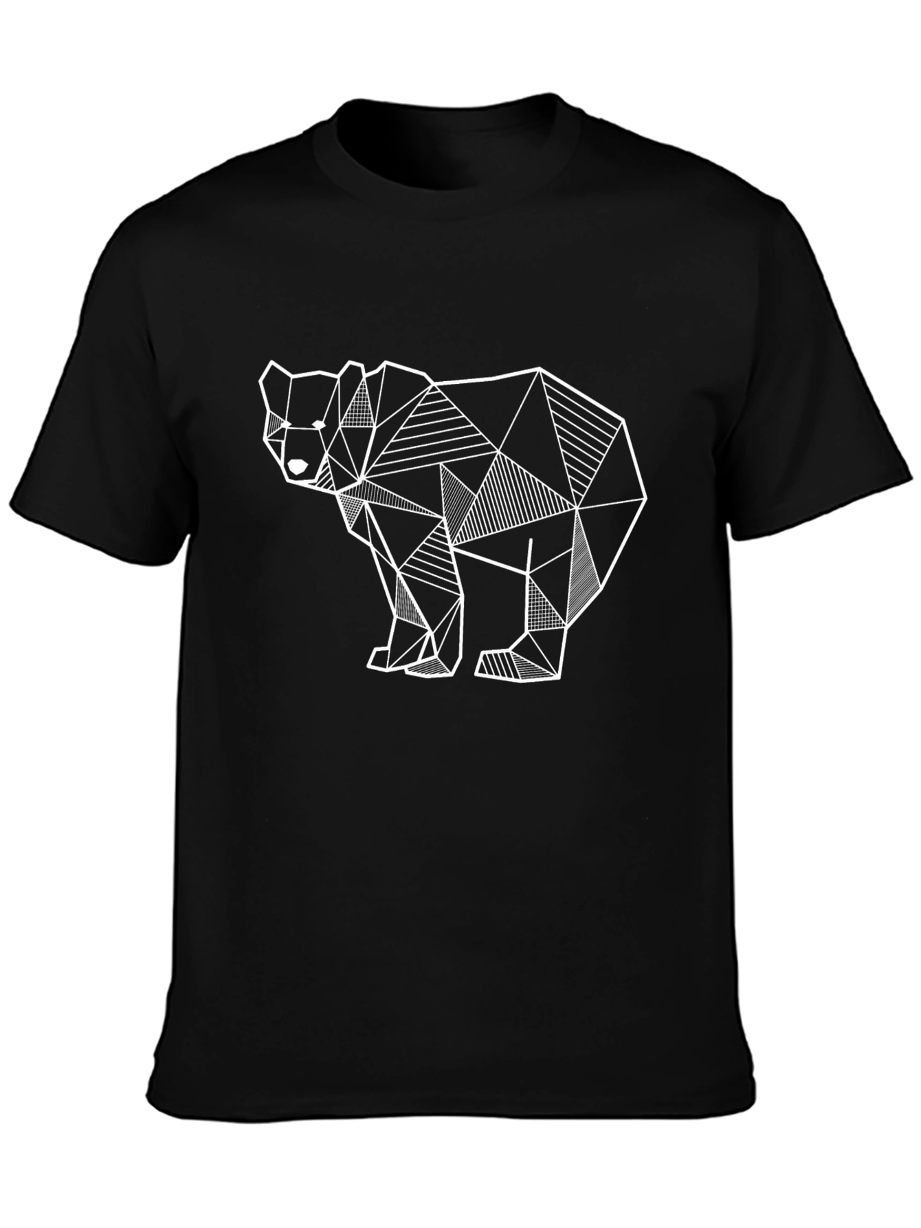Geometric Bear Graphic Tee - Modern Animal Print Shirt