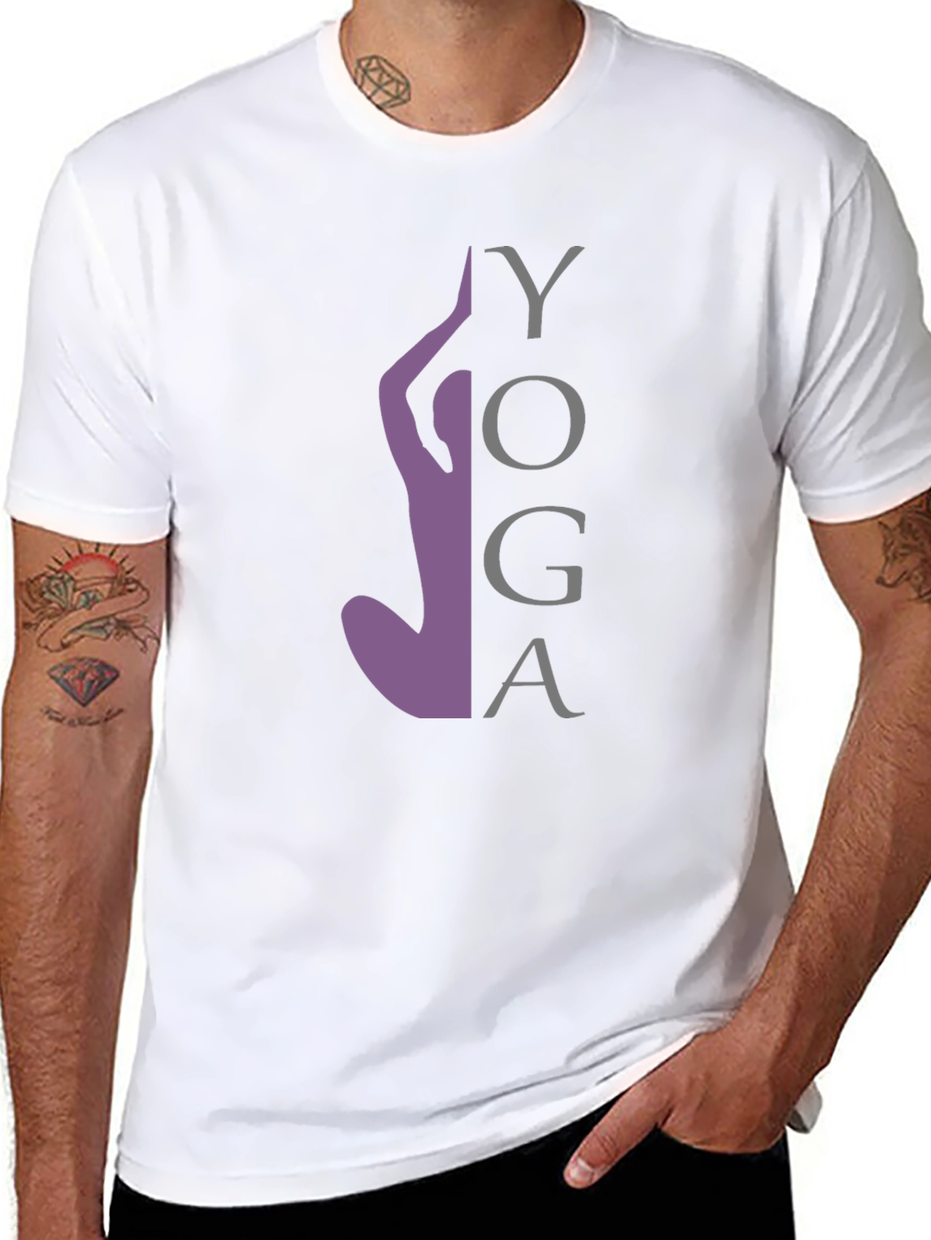 Yoga Silhouette Graphic Tee - Black Cotton Blend