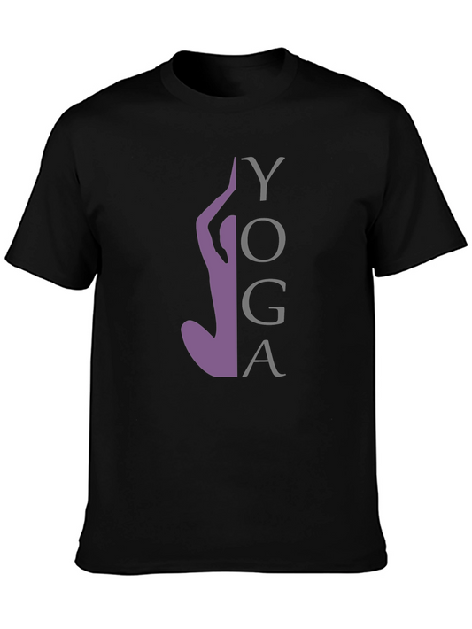 Yoga Silhouette Graphic Tee - Black Cotton Blend