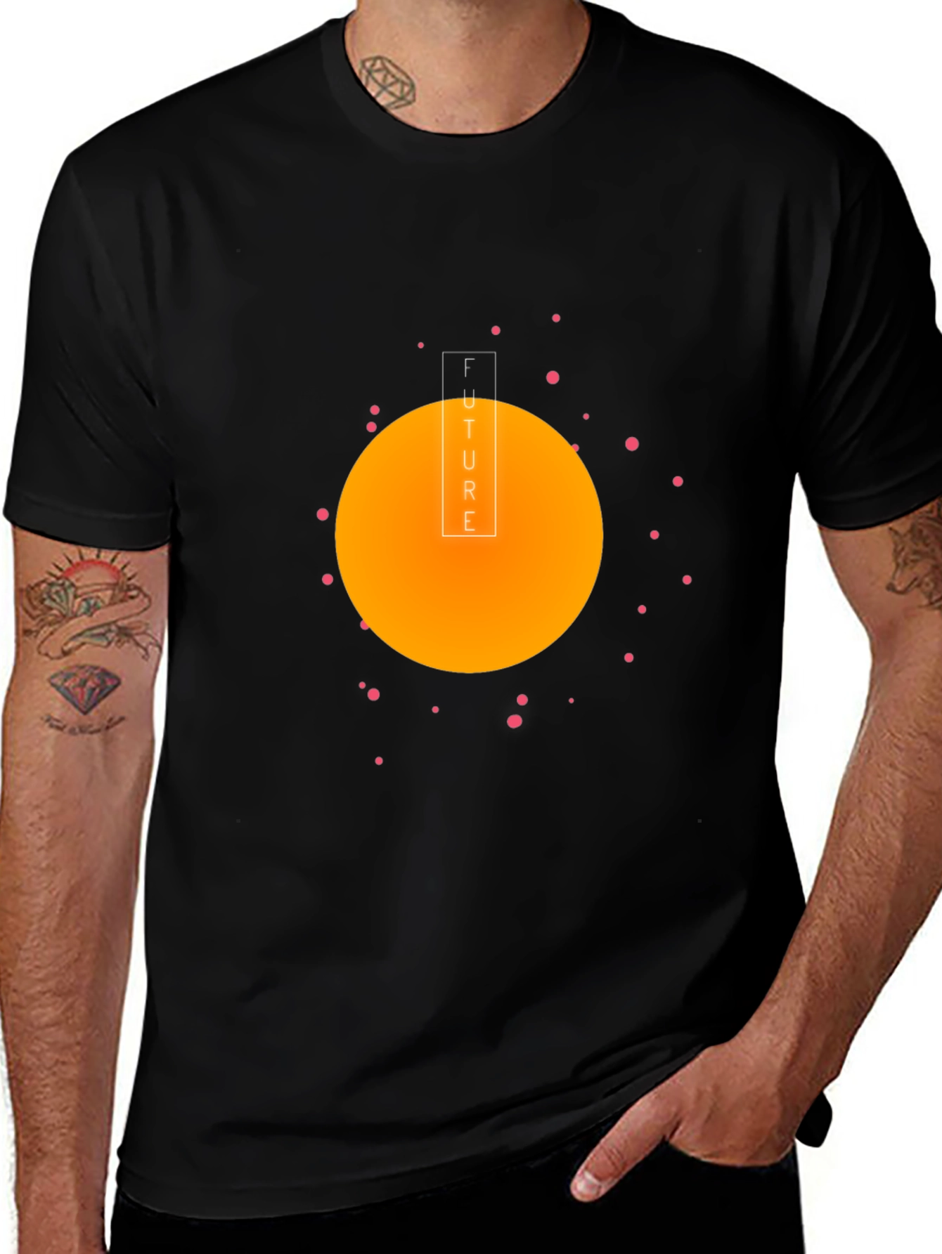 Future Graphic Print Black T-Shirt