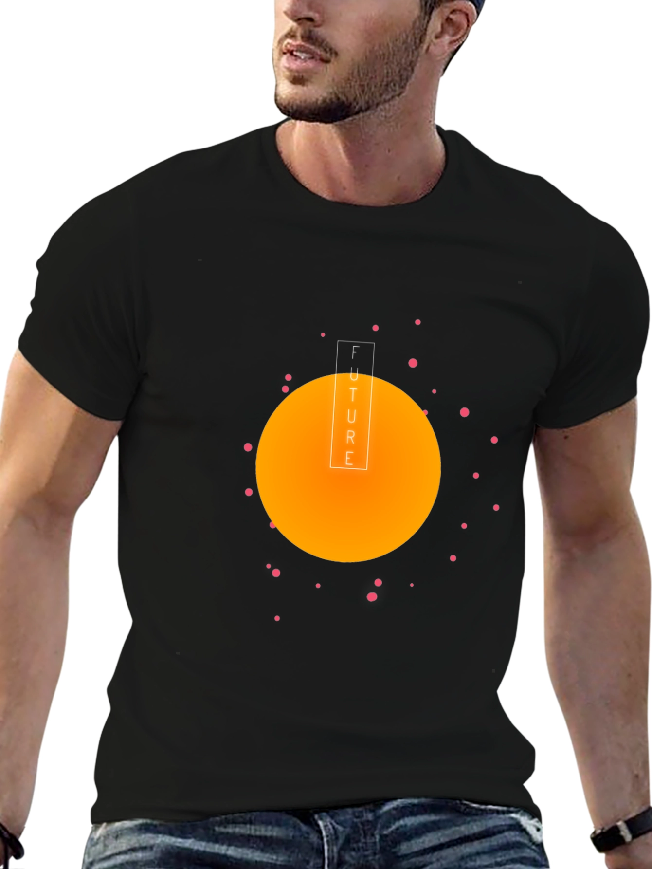 Future Graphic Print Black T-Shirt