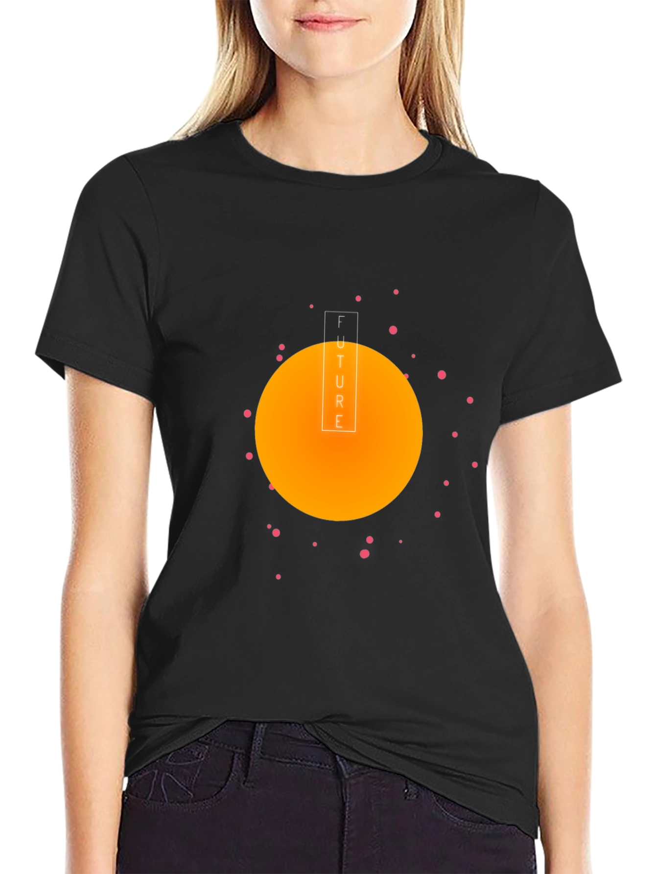 Future Graphic Print Black T-Shirt