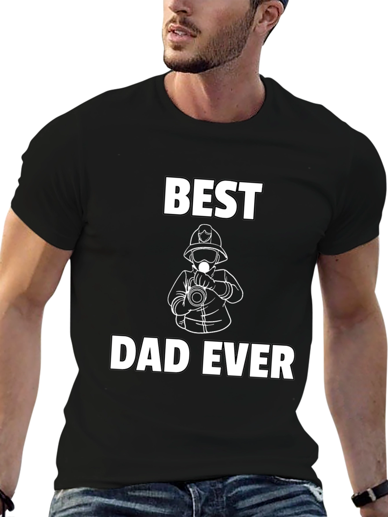 Best Dad Ever Firefighter T-Shirt - Fathers Day Gift