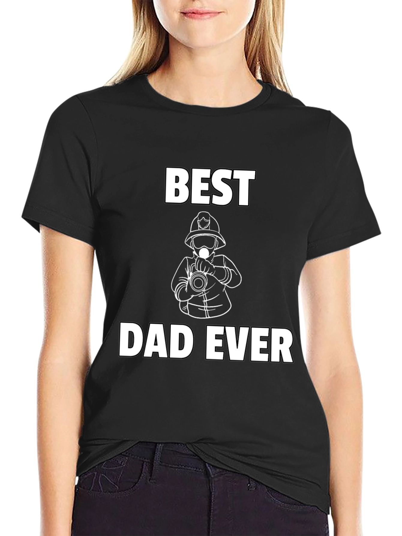 Best Dad Ever Firefighter T-Shirt - Fathers Day Gift