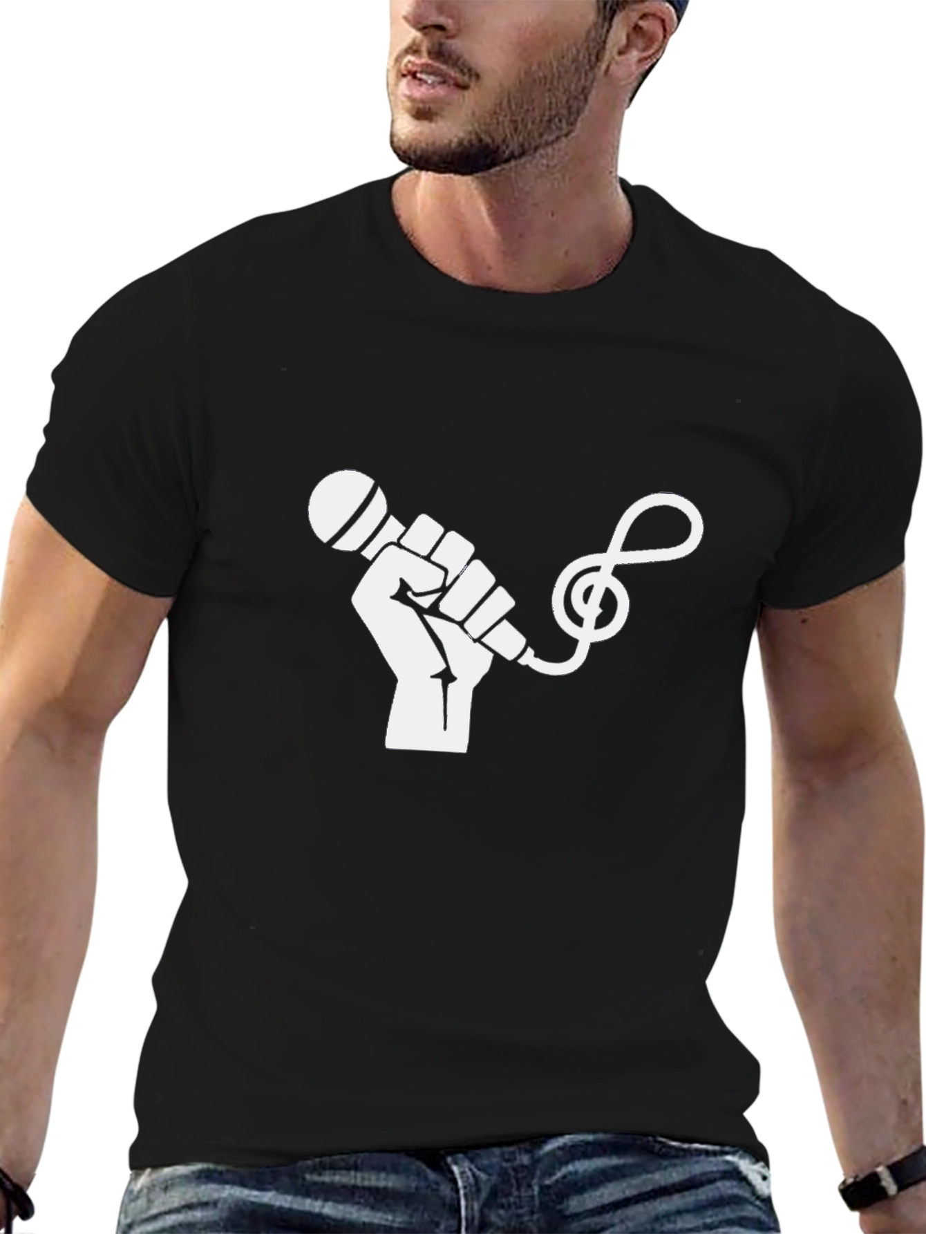Music Power Tee - Graphic Microphone T-Shirt