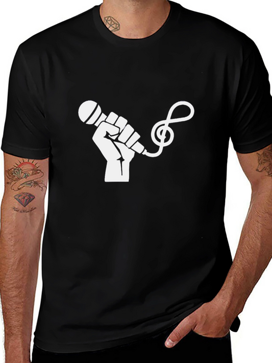Music Power Tee - Graphic Microphone T-Shirt