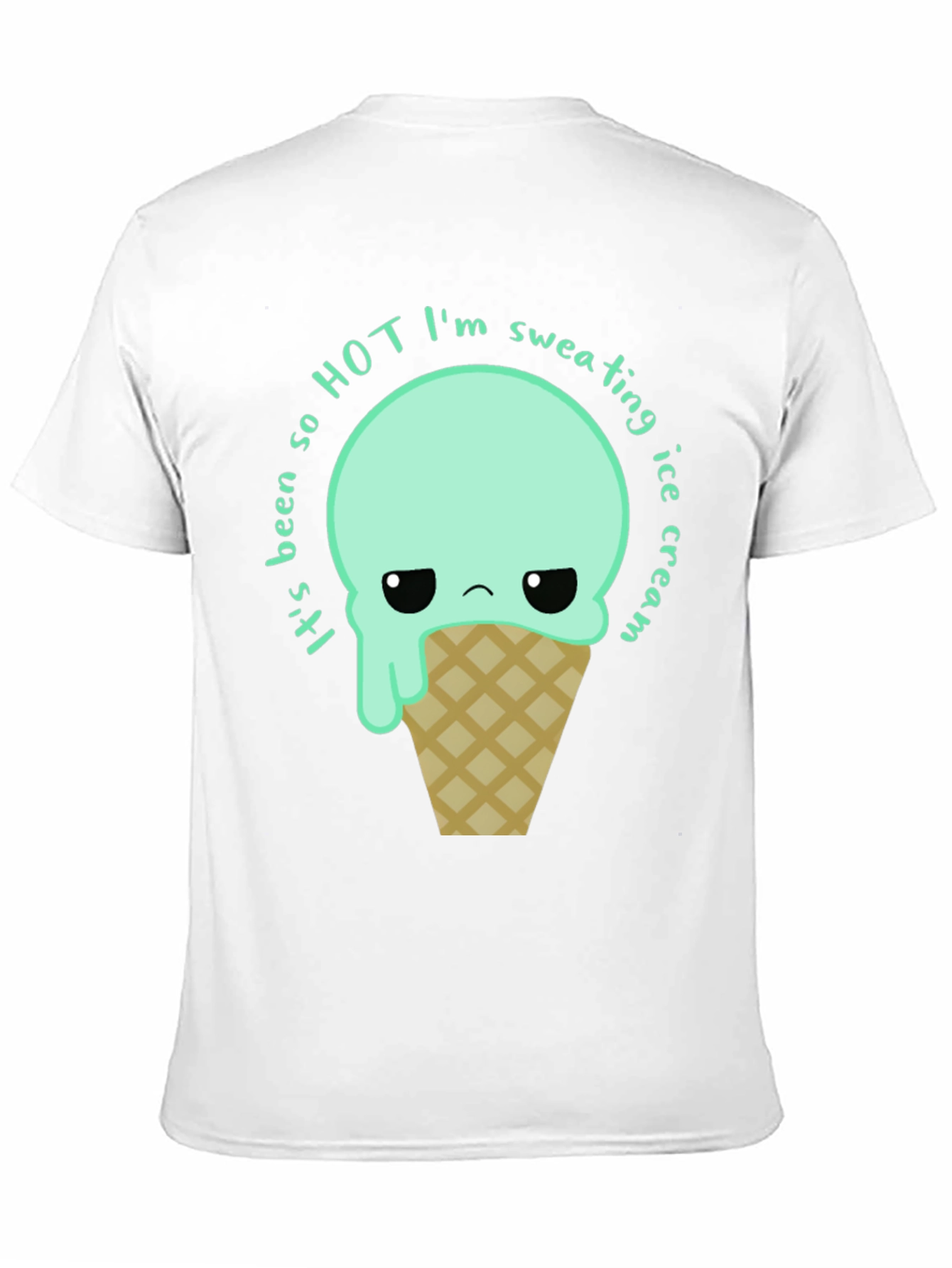 Funny Ice Cream Graphic Tee - Sweating So Hot!