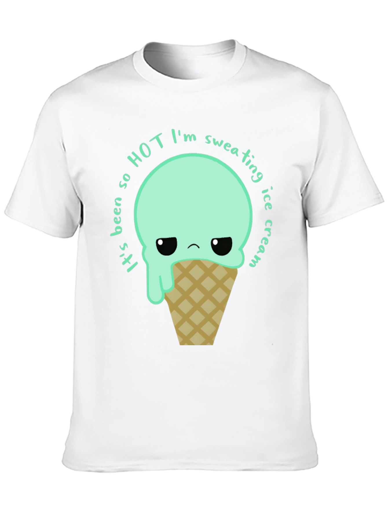Funny Ice Cream Graphic Tee - Sweating So Hot!