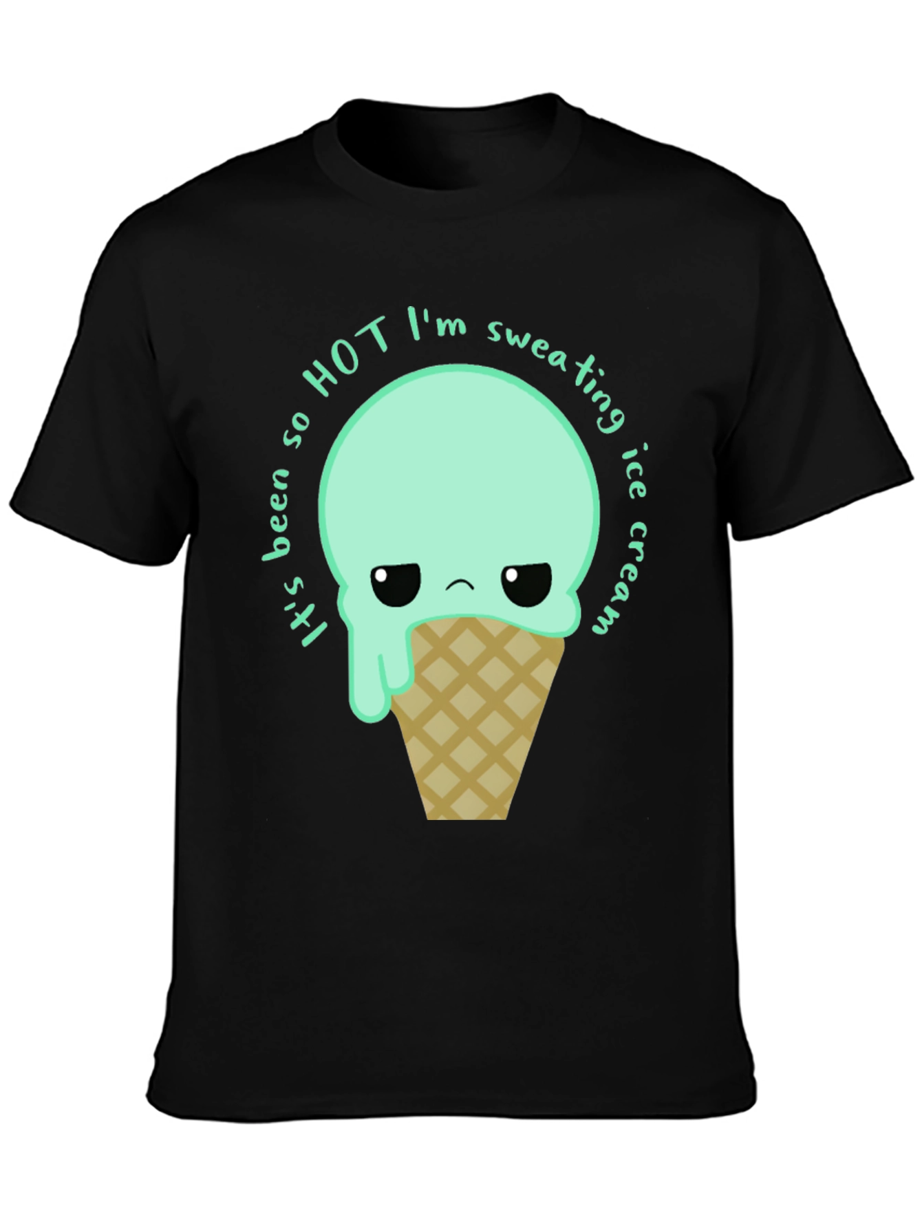 Funny Ice Cream Graphic Tee - Sweating So Hot!
