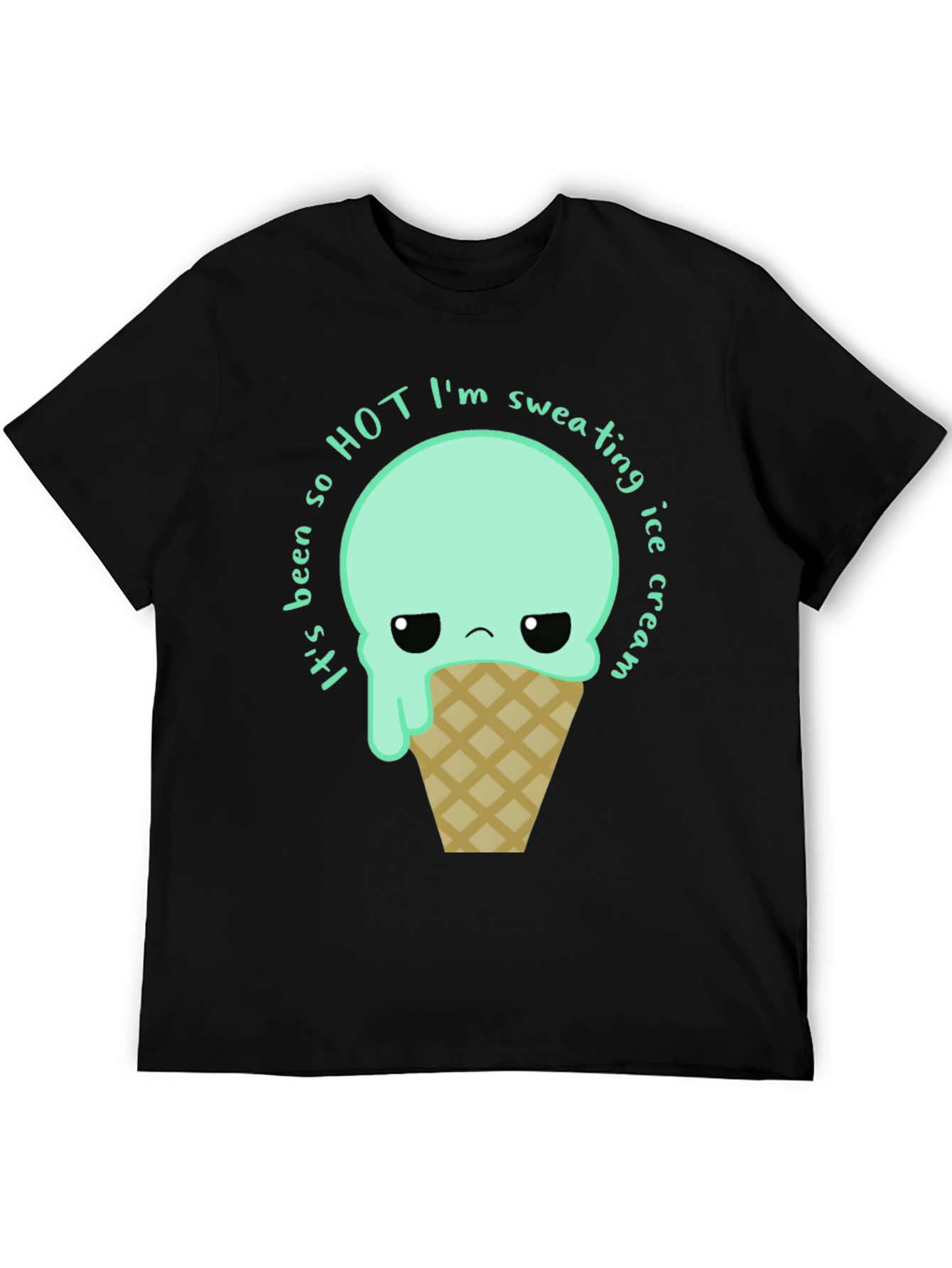 Funny Ice Cream Graphic Tee - Sweating So Hot!