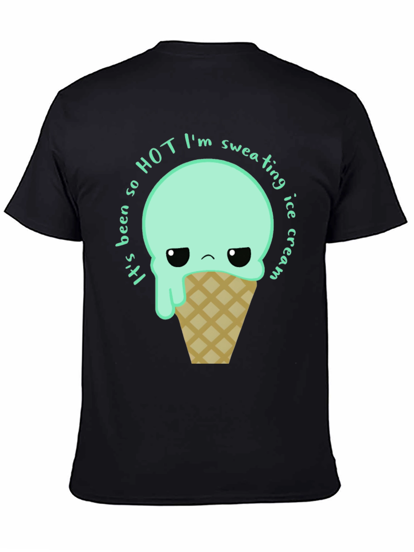 Funny Ice Cream Graphic Tee - Sweating So Hot!