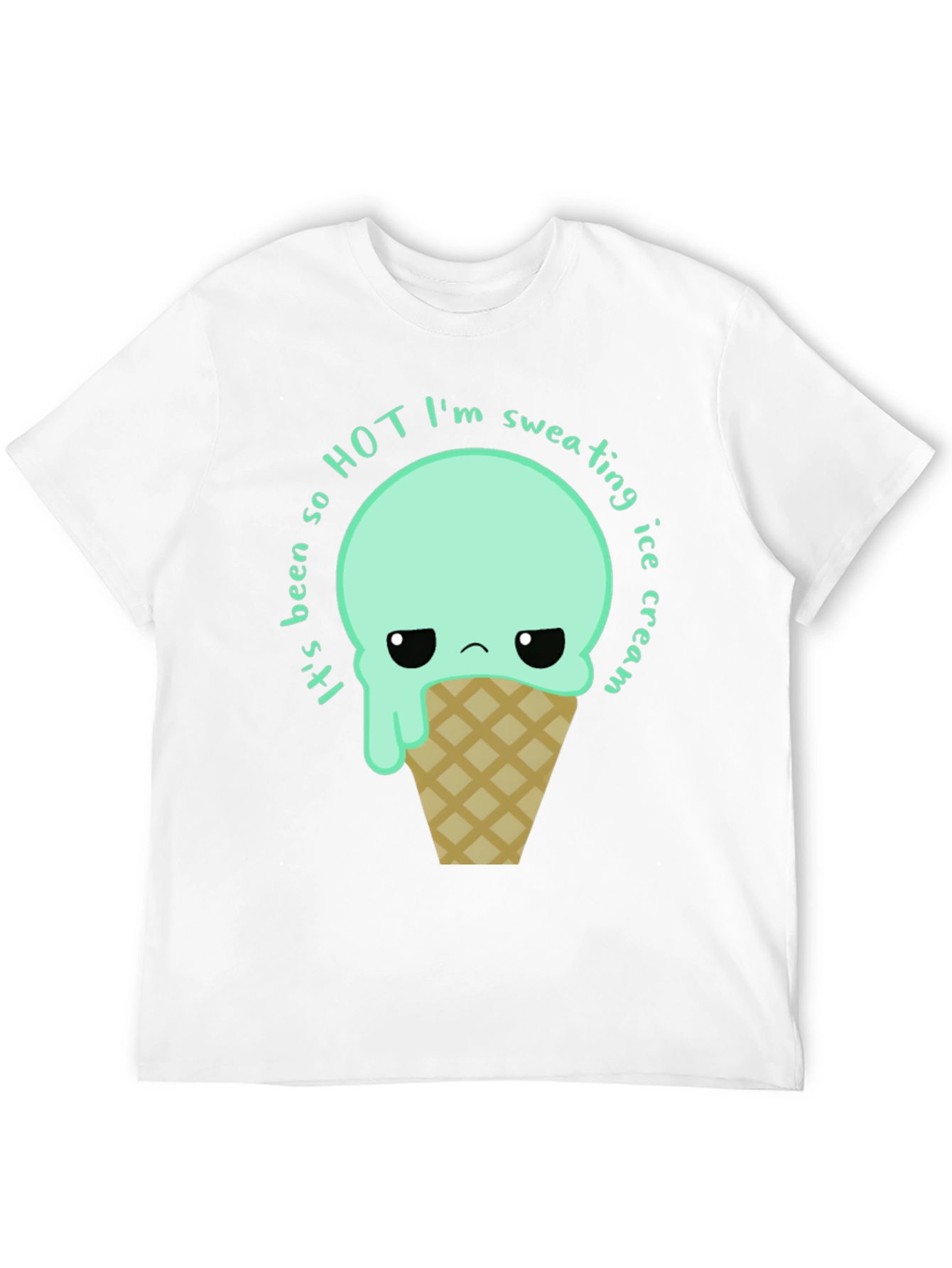 Funny Ice Cream Graphic Tee - Sweating So Hot!