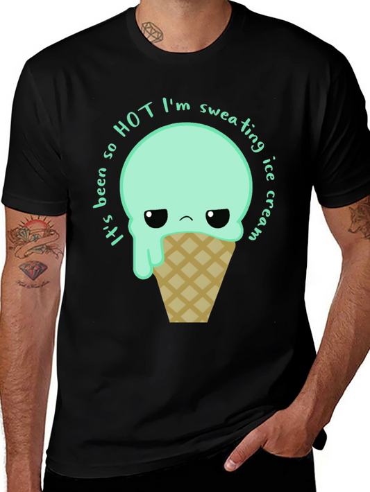 Funny Ice Cream Graphic Tee - Sweating So Hot!