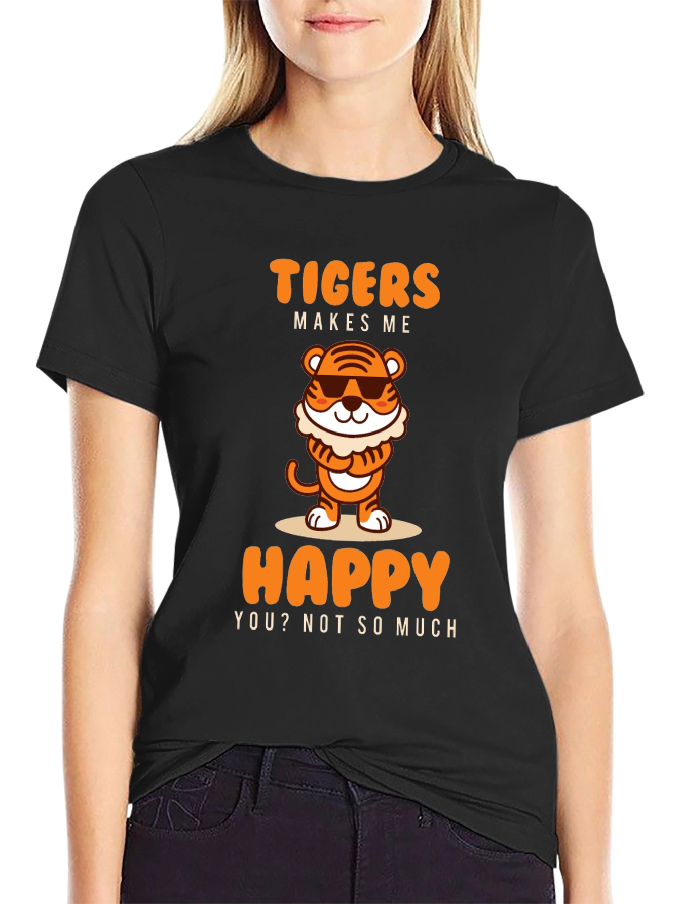 Funny Tigers Make Me Happy Graphic Tee