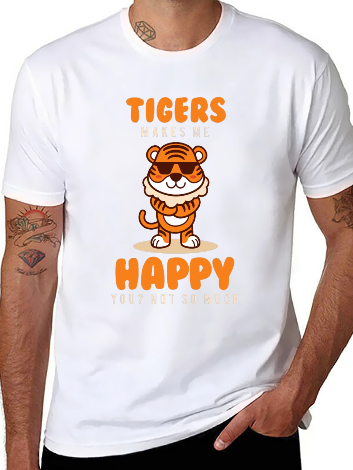 Funny Tigers Make Me Happy Graphic Tee