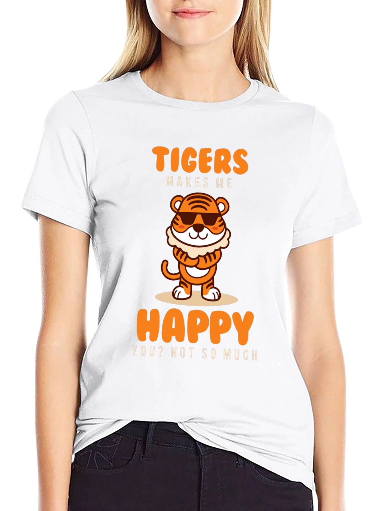 Funny Tigers Make Me Happy Graphic Tee
