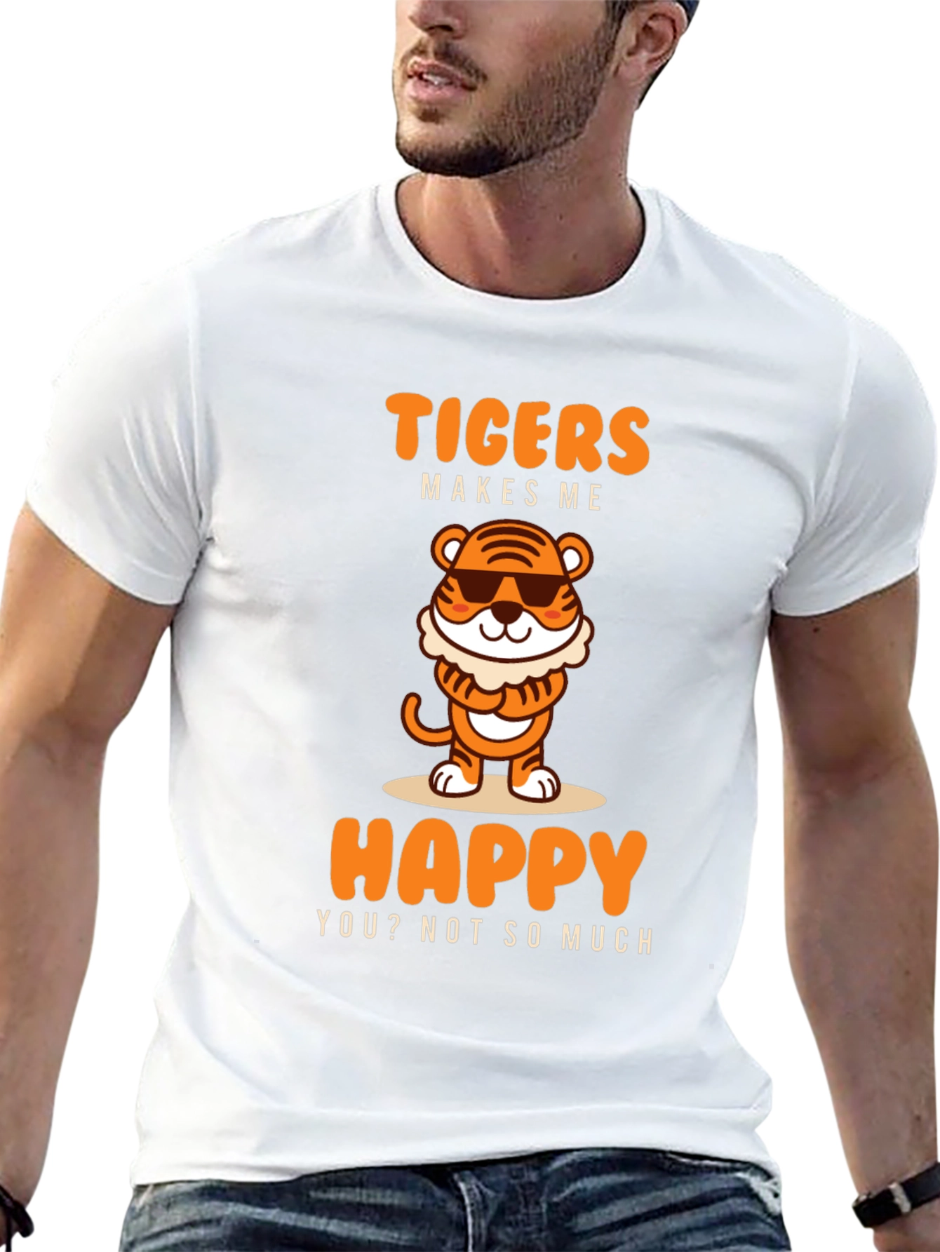 Funny Tigers Make Me Happy Graphic Tee