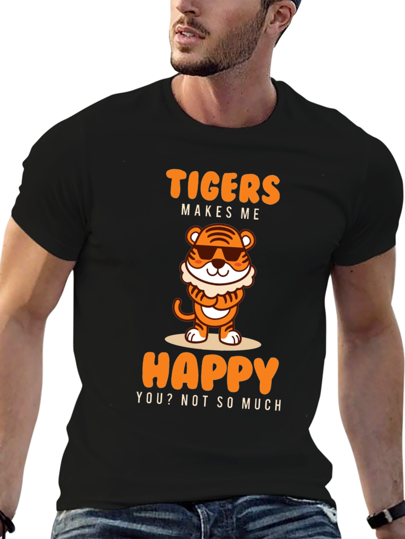 Funny Tigers Make Me Happy Graphic Tee