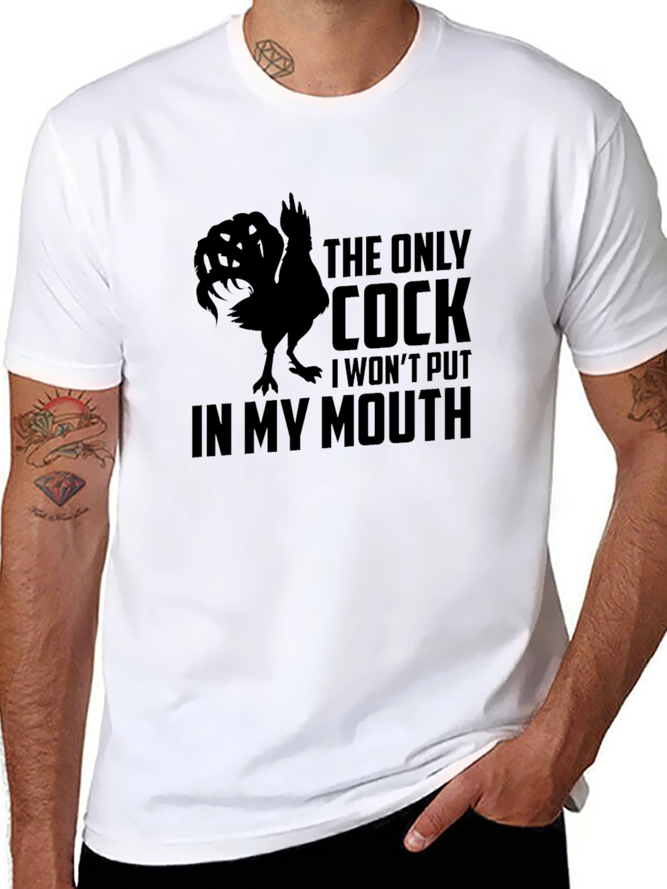 Funny Cock Graphic Mens T-Shirt