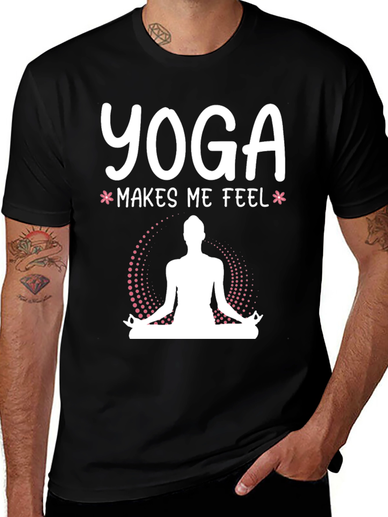 Yoga Makes Me Feel T-Shirt - Meditating Design