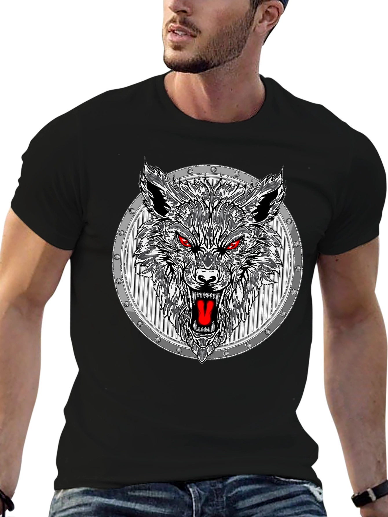 Wolf Graphic Black T-Shirt