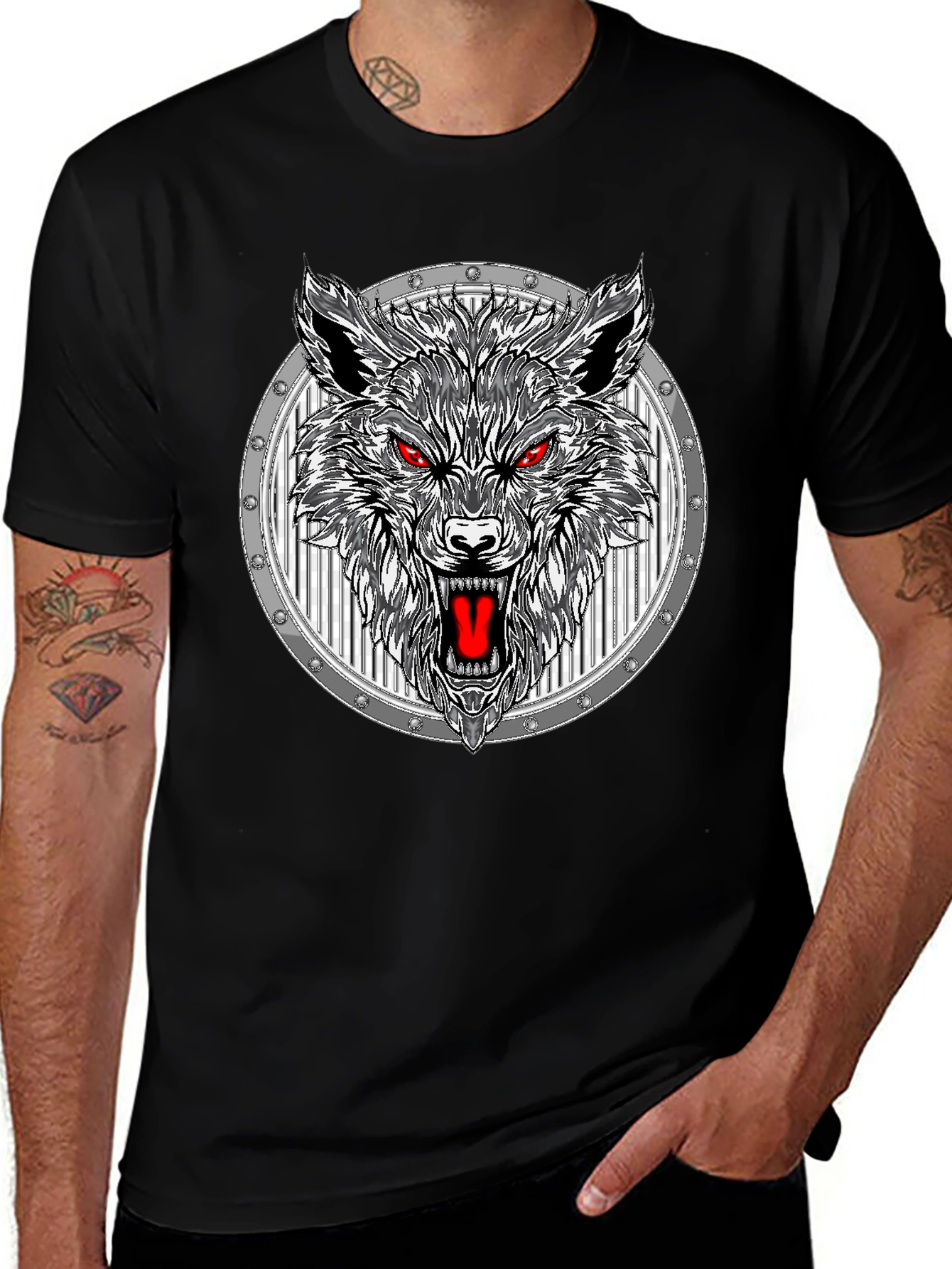 Wolf Graphic Black T-Shirt