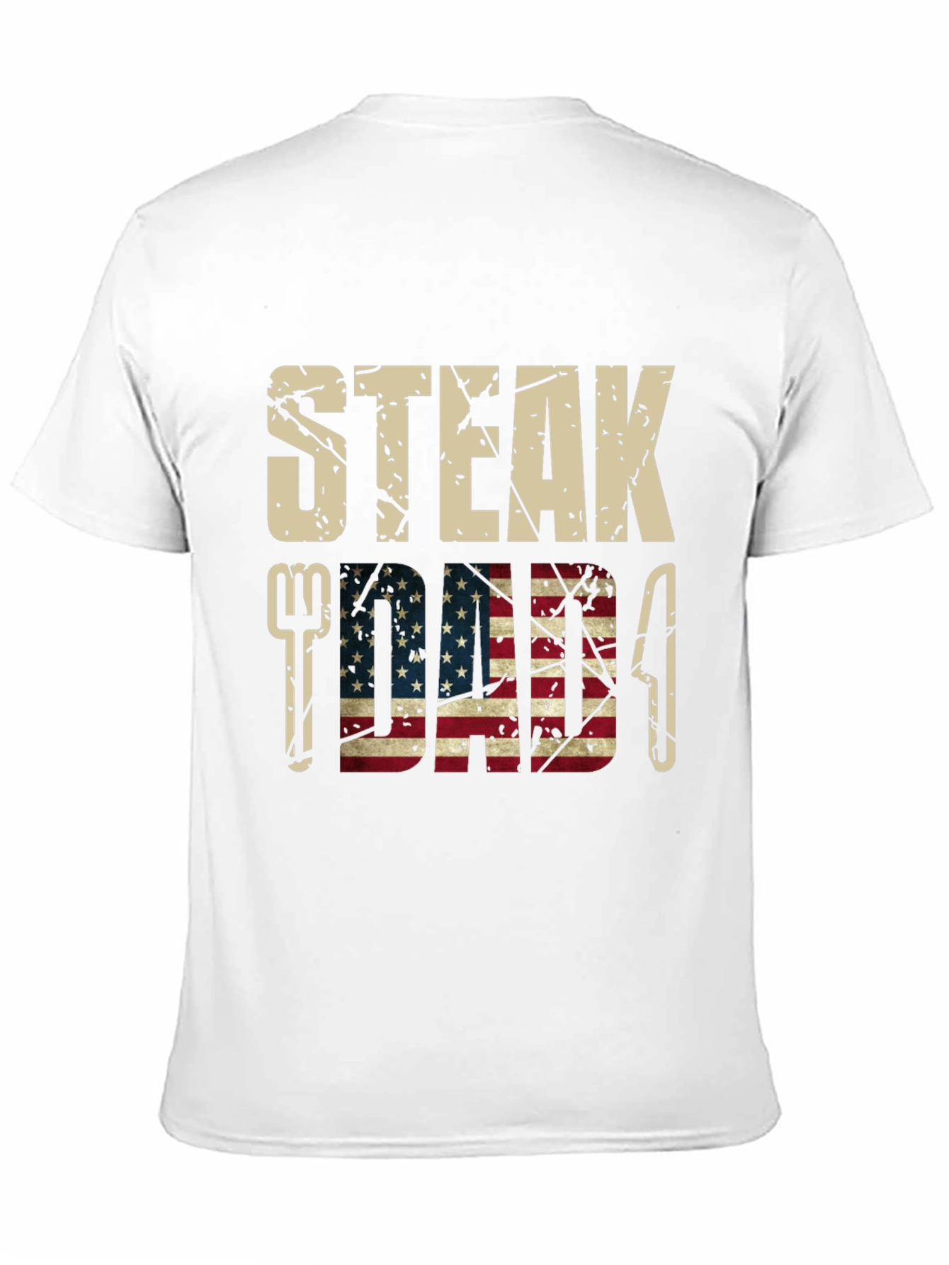 Steak Dad American Flag Graphic T-Shirt