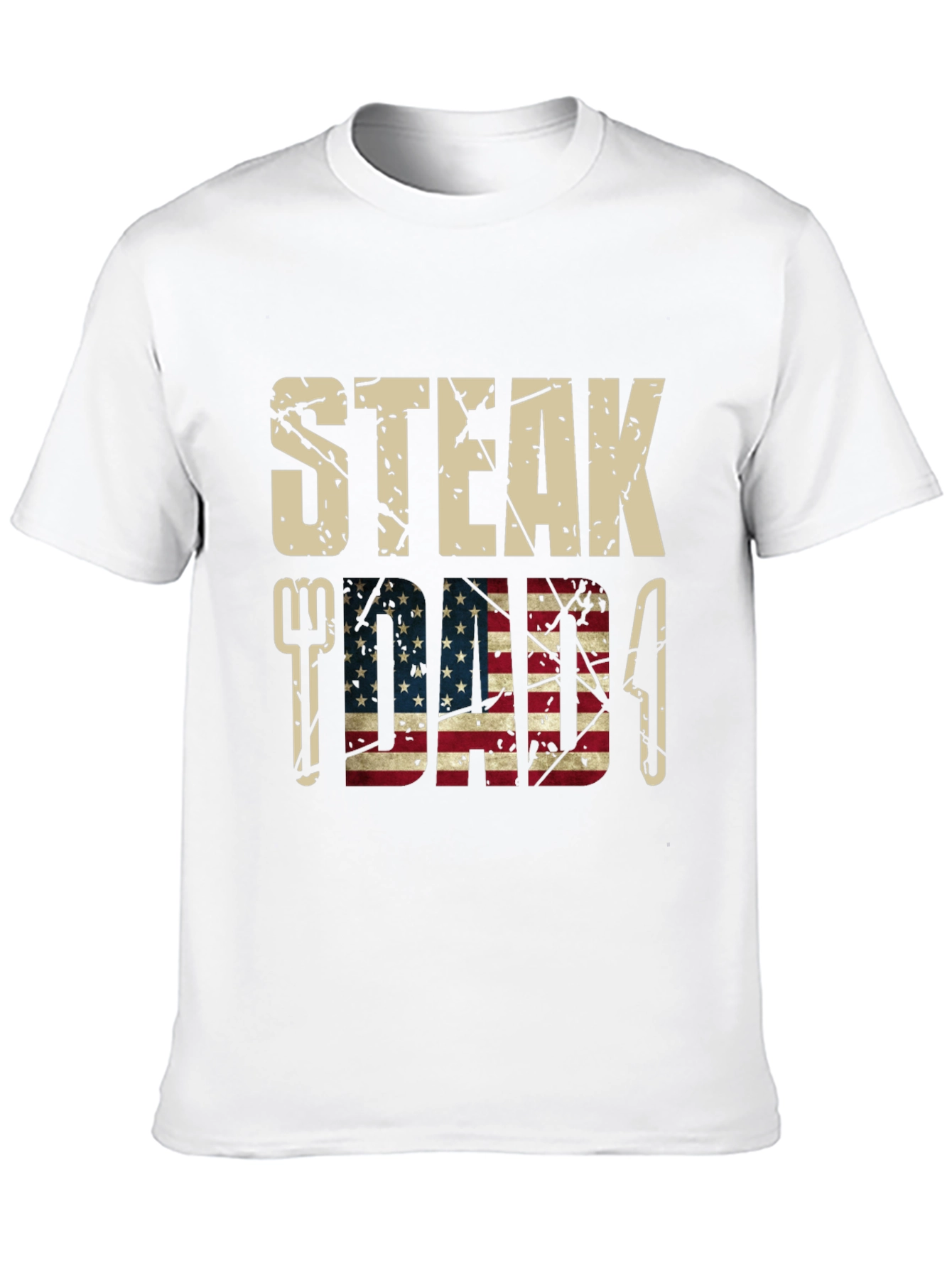 Steak Dad American Flag Graphic T-Shirt