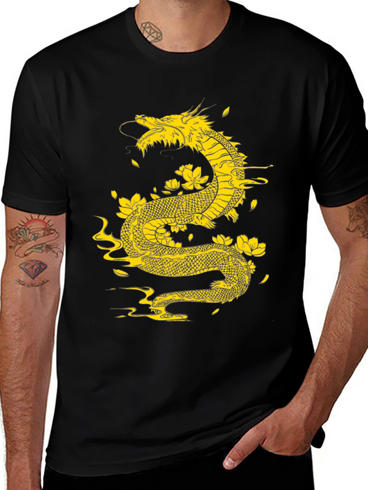 Dragon & Flowers Graphic T-Shirt