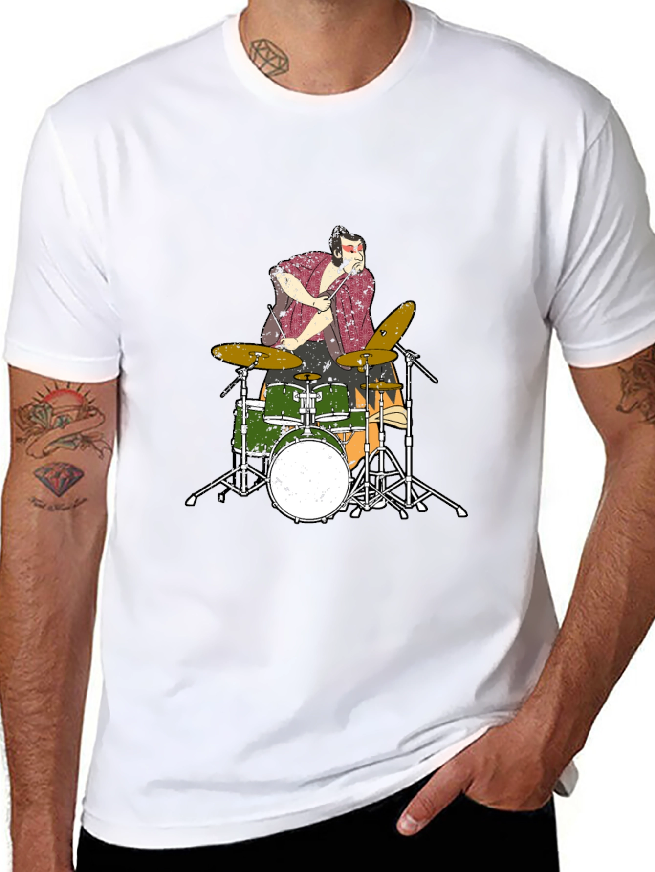 Drummer Graphic T-Shirt - Black Cotton Tee