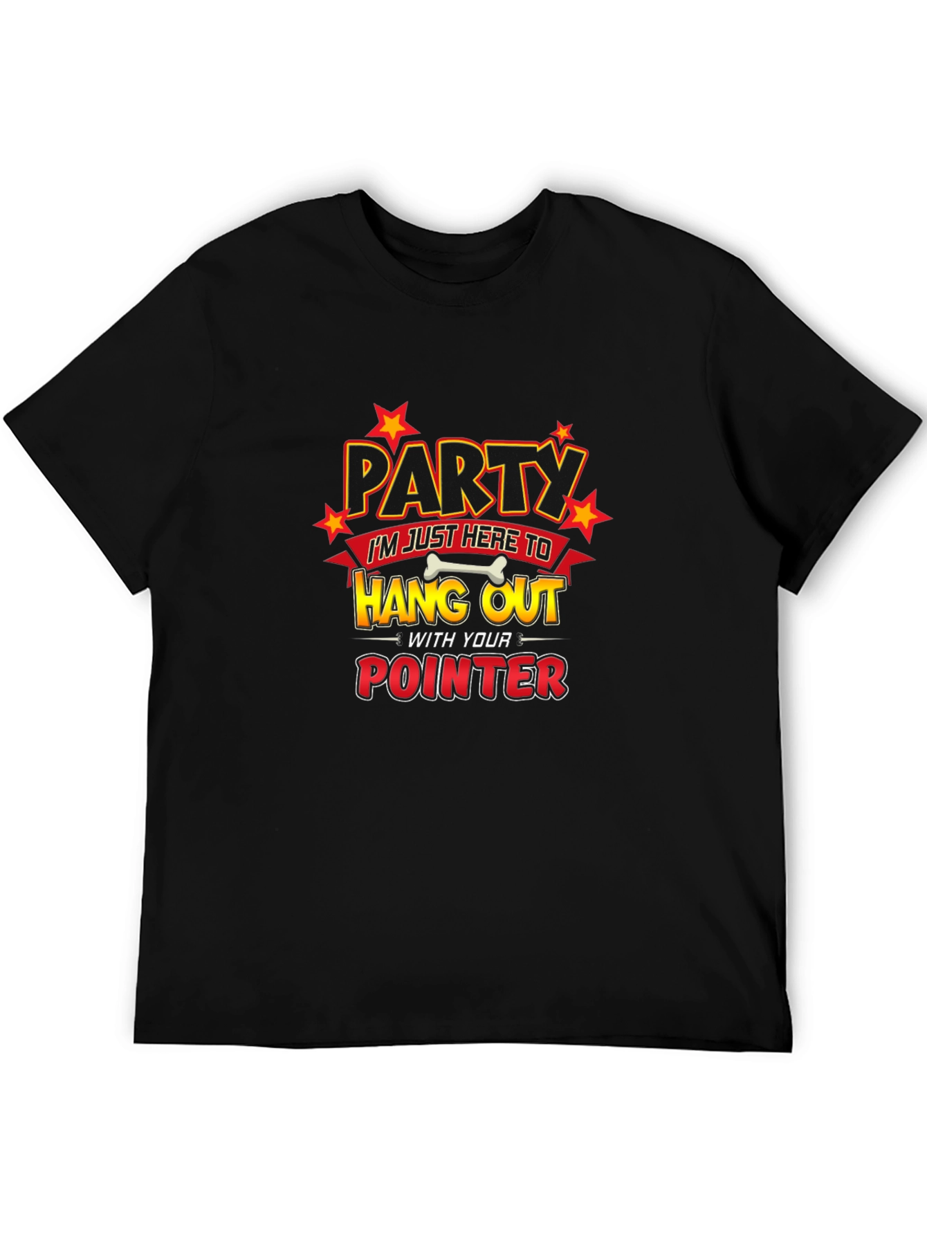 Party Pointer Dog Humor Graphic T-Shirt