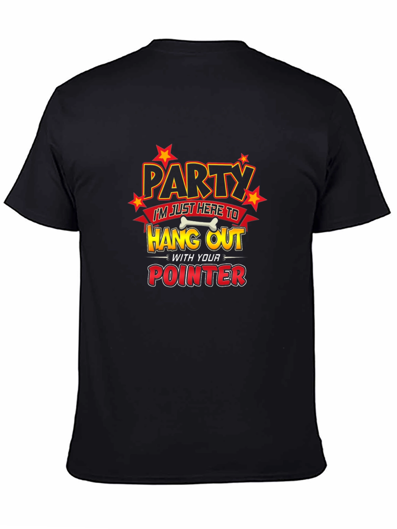 Party Pointer Dog Humor Graphic T-Shirt