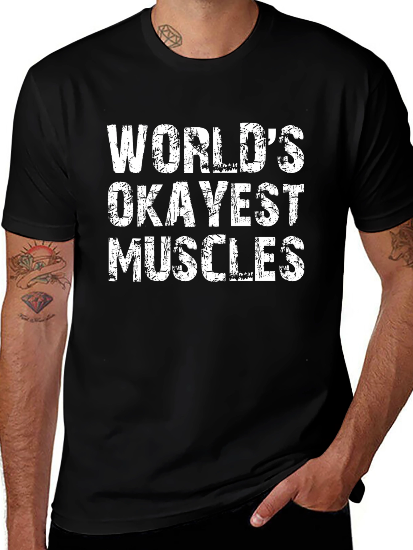 Worlds Okayest Muscles Mens T-Shirt