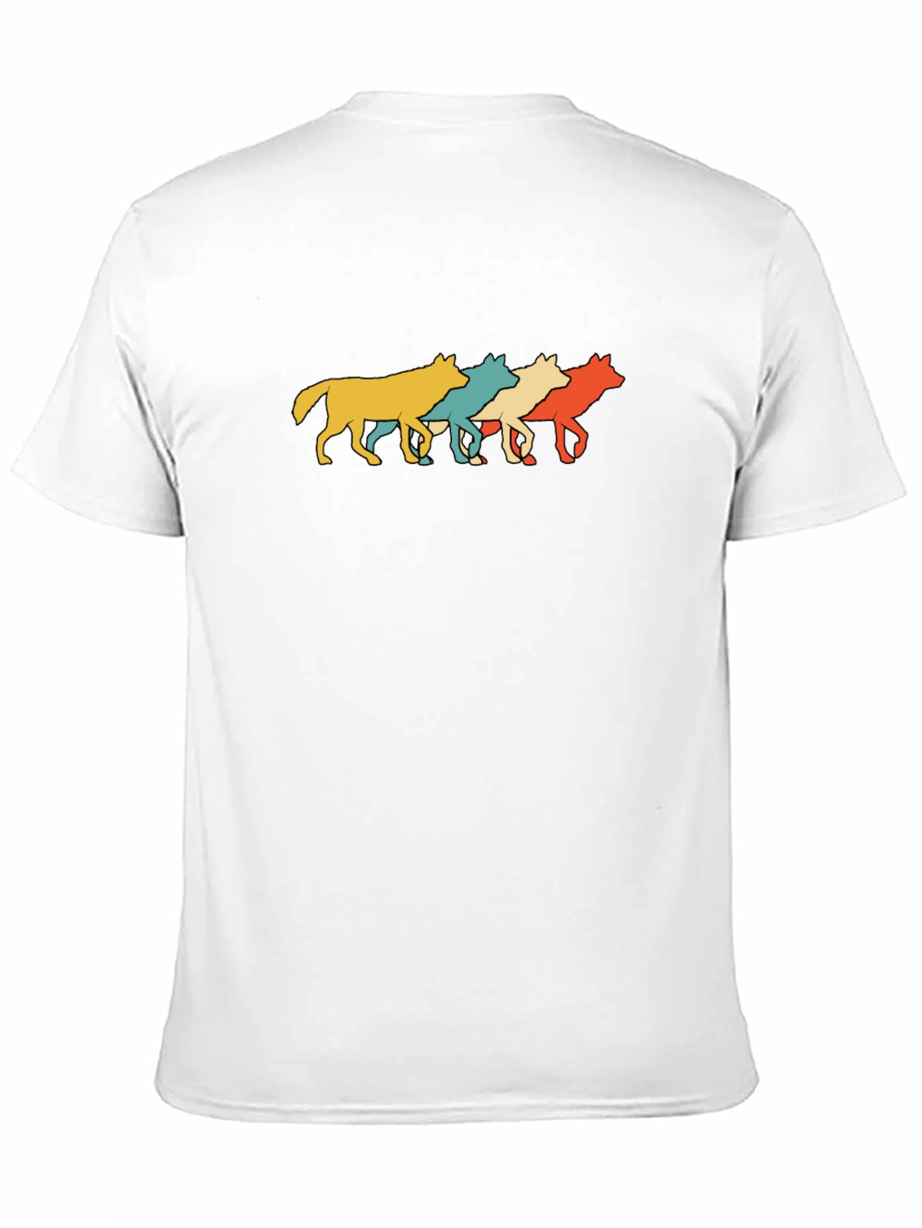Retro Wolves Black T-Shirt