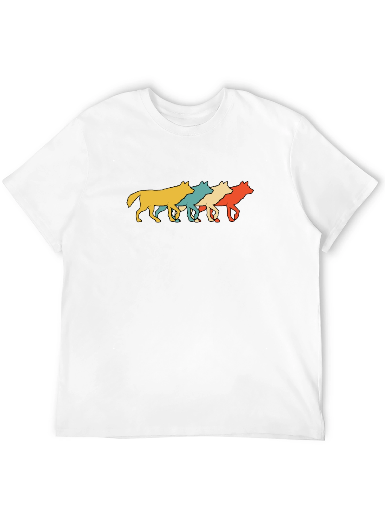 Retro Wolves Black T-Shirt
