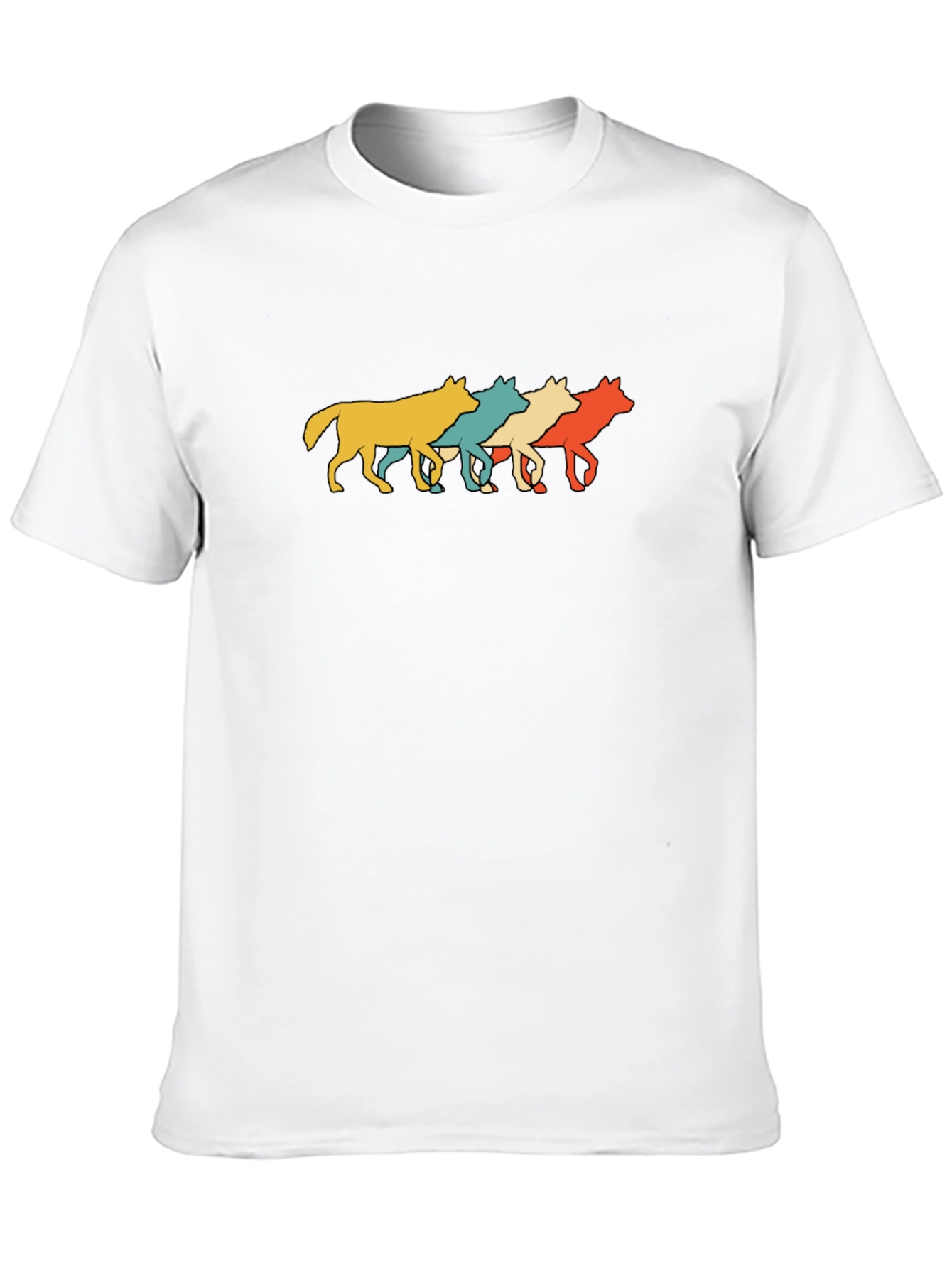 Retro Wolves Black T-Shirt