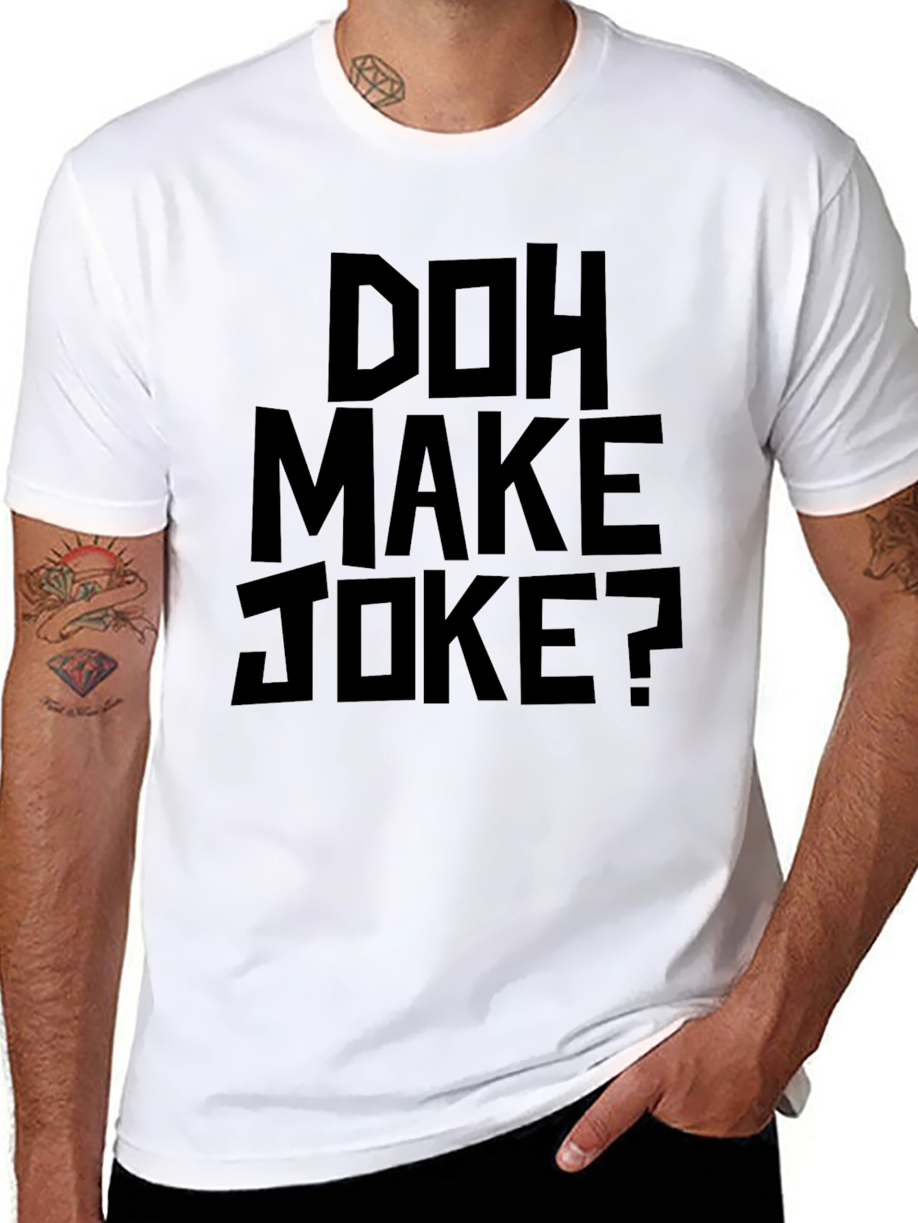 Doh Make Joke? Graphic T-Shirt - Black