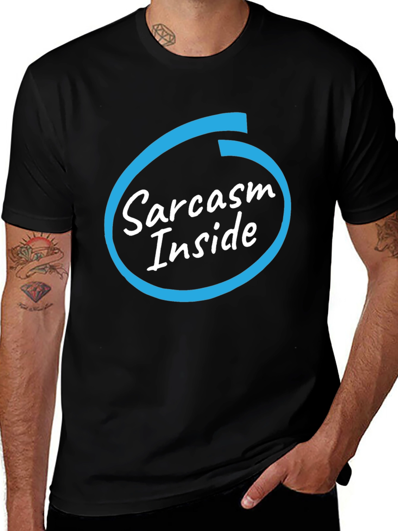 Sarcasm Inside Black T-Shirt - Funny Graphic Tee