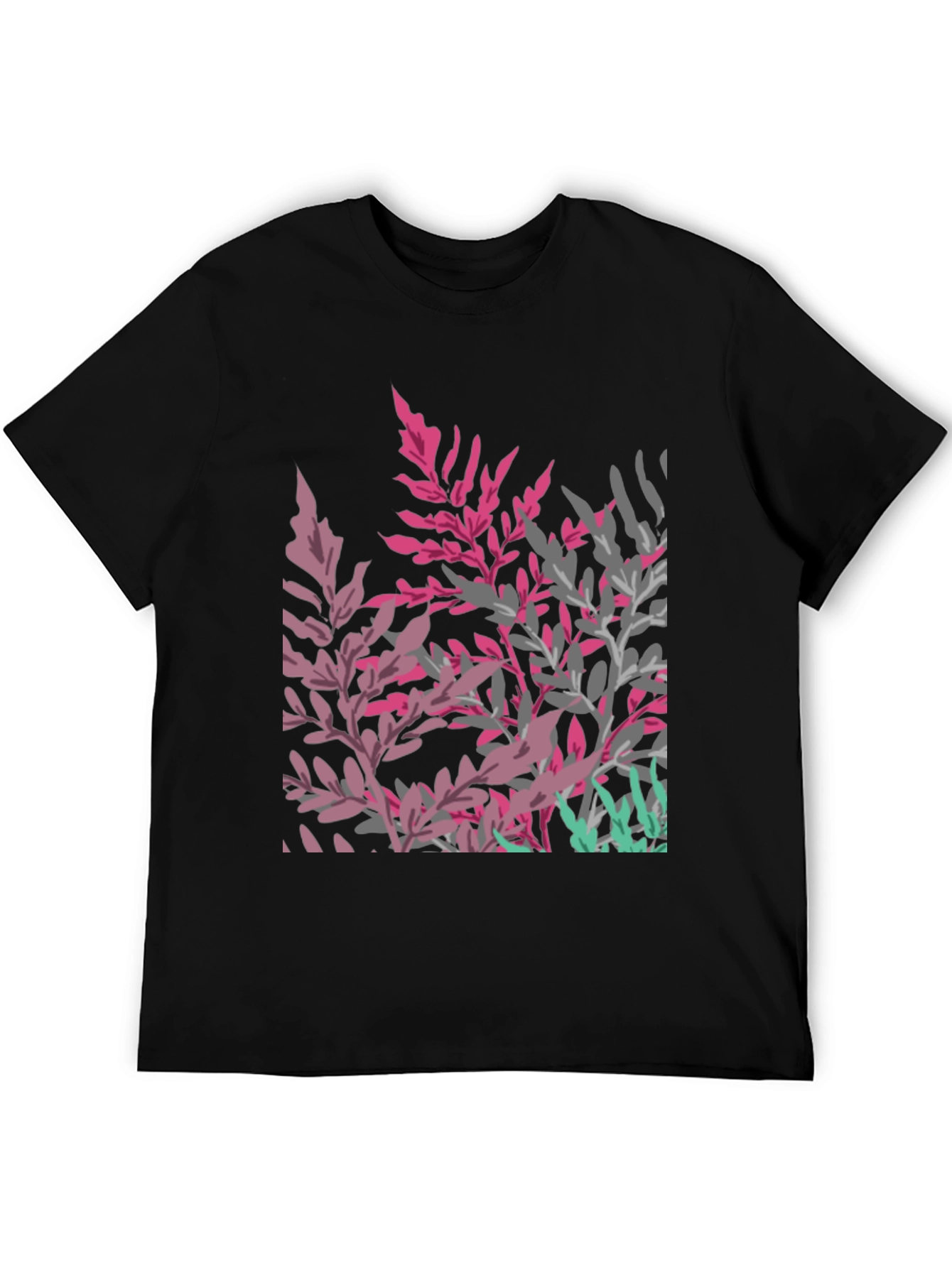 Floral Print Black T-Shirt for Men