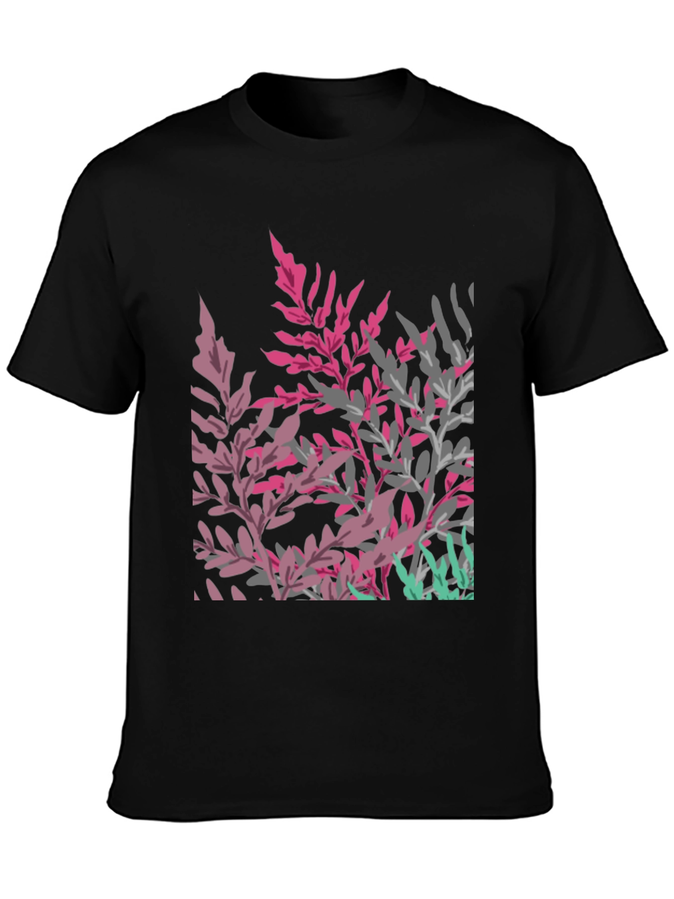 Floral Print Black T-Shirt for Men