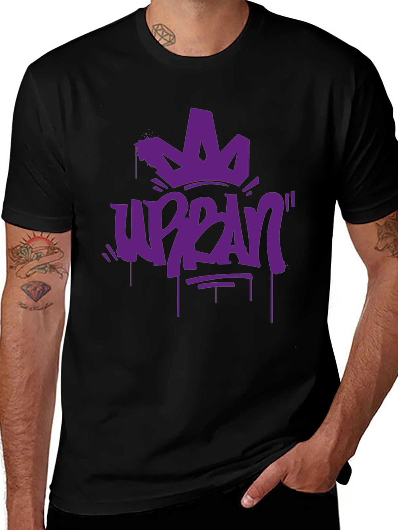 Urban Crown Graphic T-Shirt - Black
