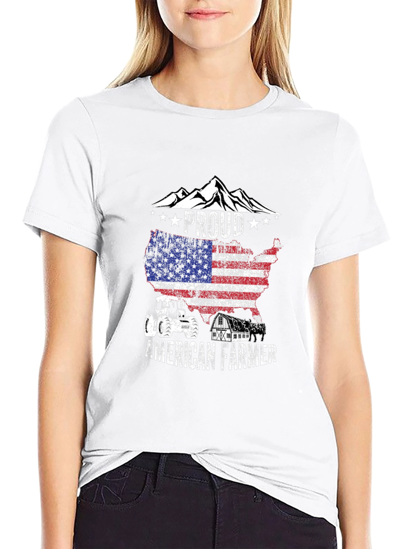 Proud American Farmer Graphic T-Shirt