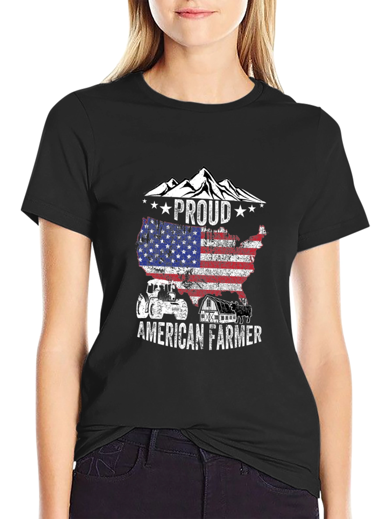 Proud American Farmer Graphic T-Shirt