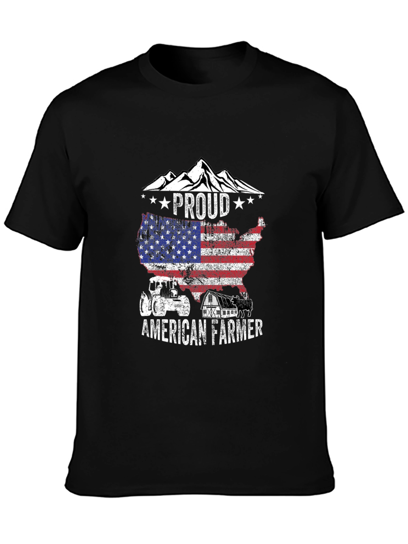 Proud American Farmer Graphic T-Shirt